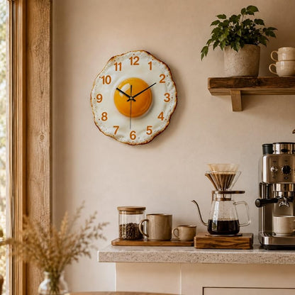 11.8 in Egg Shaped Wall Clock with Solid Wood Dial - Funny Kitchen Clock Variation of THIS listing: 11.81 in