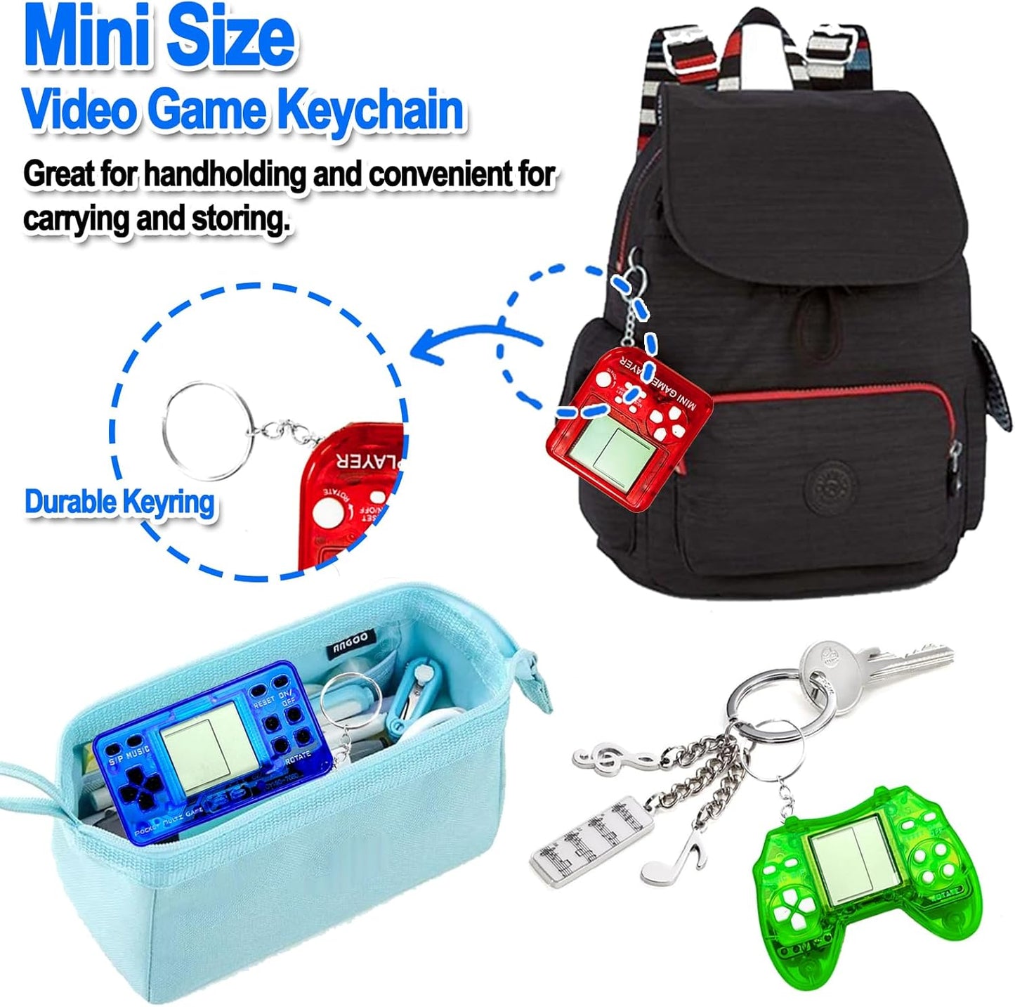 Skiennix 12 Pcs Video Game Party Favors - Mini Gamer Keychains for Birthday & Classroom Prizes
