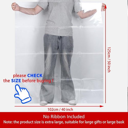 6PCS Extra Large Cellophane Gift Bags 40x50 Inch Easter Clear Cellophane Wrap Storage Bags for Easter Gift Baskets Decorations Baby Bridal Shower Wedding Party Favor Birthday Candy 2.5 Mil Thick