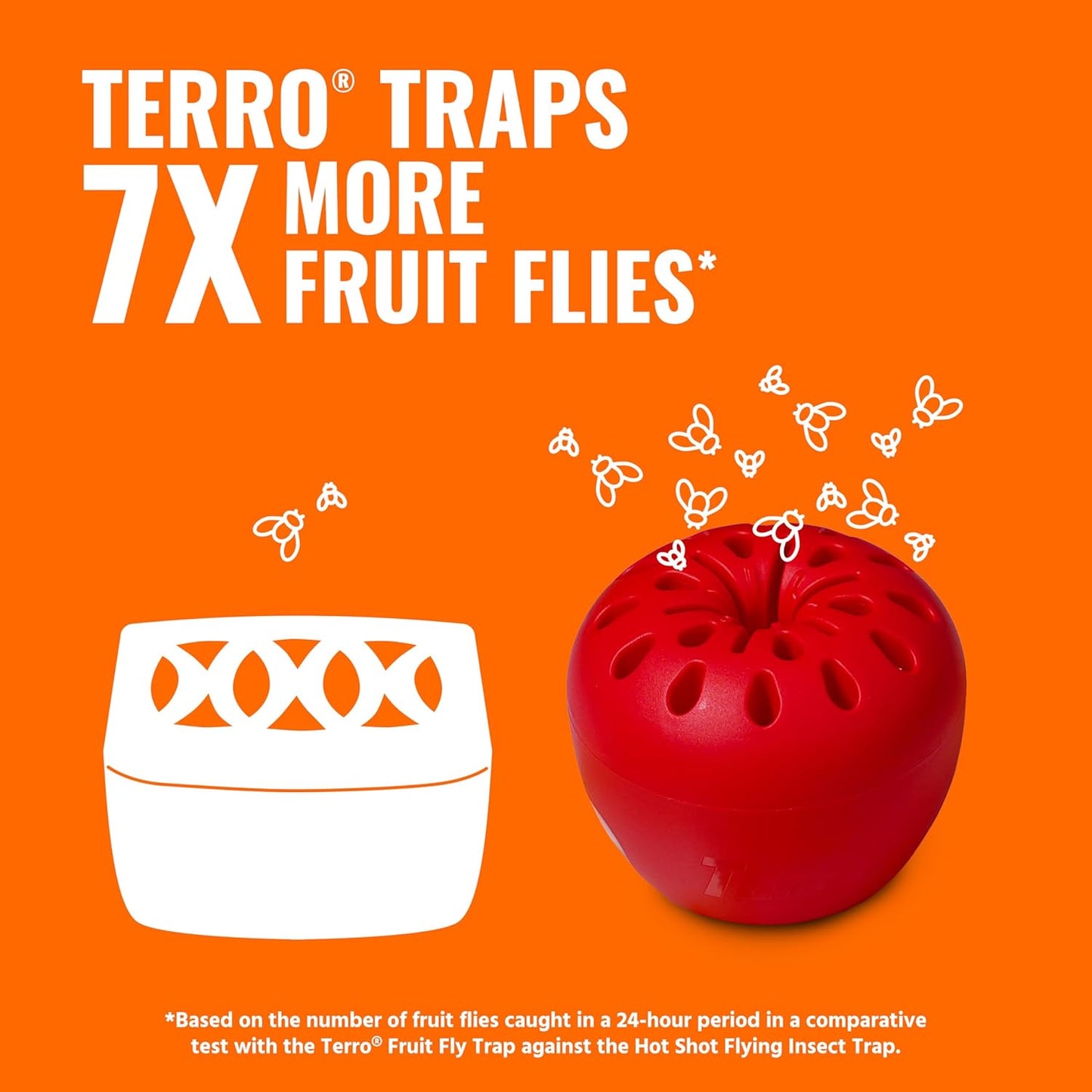 Terro Fruit Fly Traps - Indoor Use | 6 Pack with 270 Days of Lure Supply for Effective Pest Control