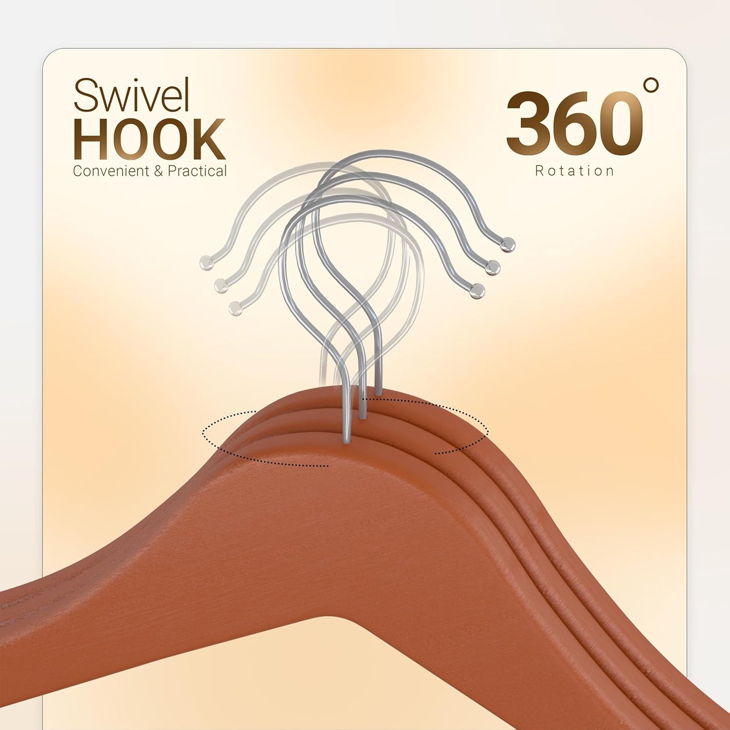 Utopia Home Premium Wooden Hangers - Durable Slim Coat Hangers with 360-Degree Rotatable Hook | 20 Pack in Cherry Color