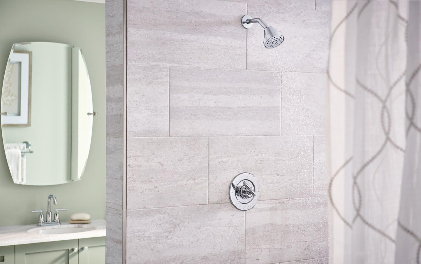 Moen Gibson Chrome Posi-Temp Pressure-Balancing Modern Valve Handle Only Trim, Valve Required, T2901