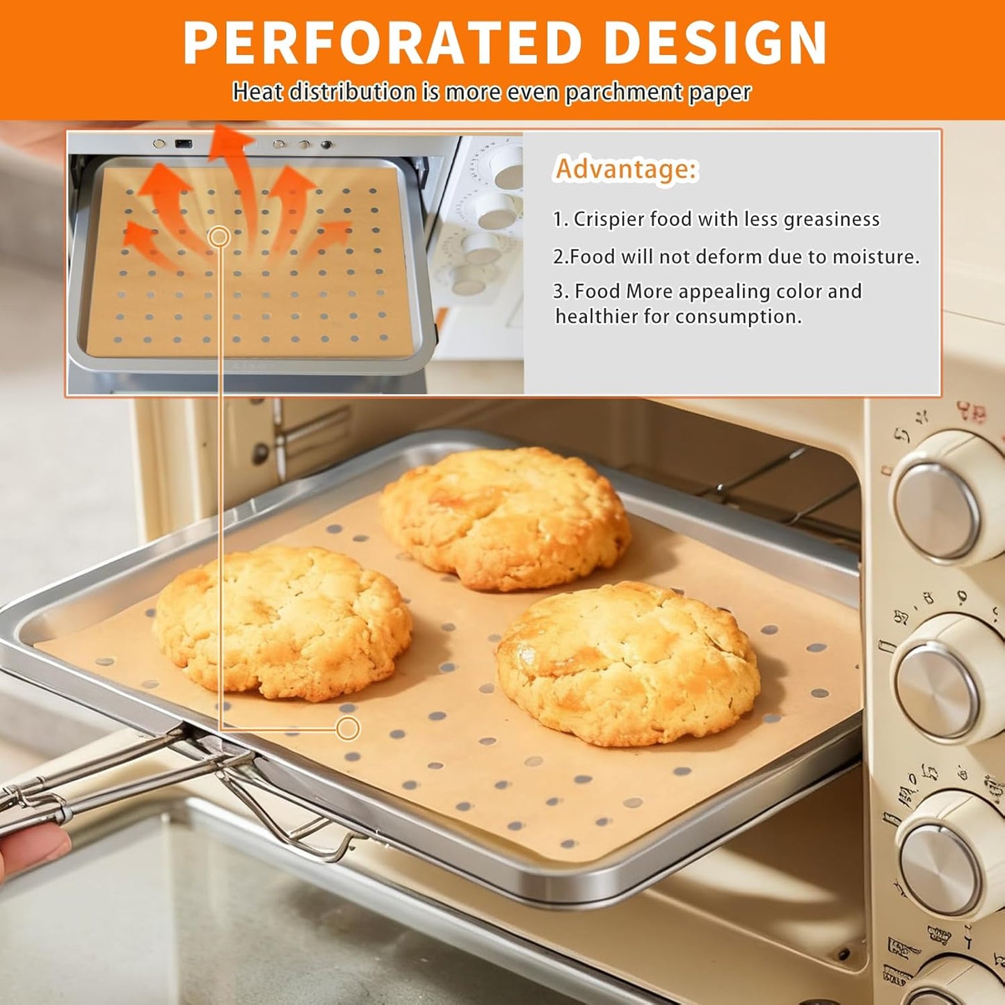 MEIYA Disposable Air Fryer Liners - 180 Pcs Non-Stick Parchment Paper Sheets | 9x11 Inch Unbleached Oven Liners
