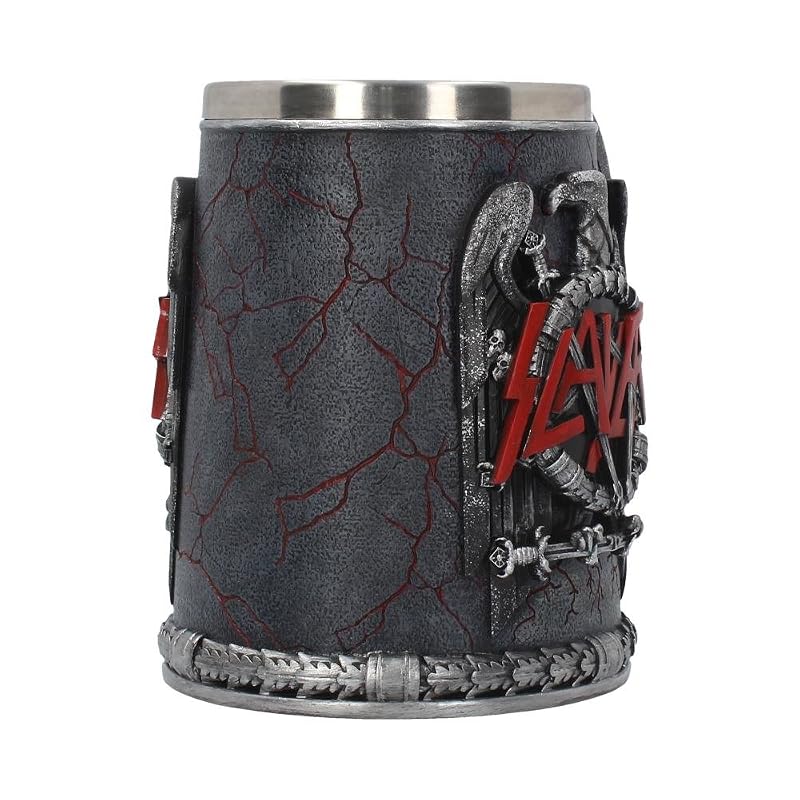 Slayer Tankard Mug 14cm - Nemesis Now Resin with Stainless Steel Insert, Black & Grey (Variation: Slayer )
