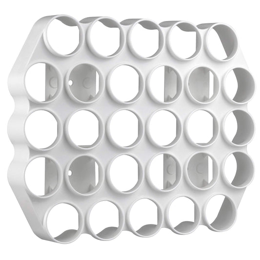 Storage Theory Wall Mounted Coffee K Cup Organizer - Coffee Station Accessory Holds 28 Pods, Peel-and-Stick Strips or Pre-Drilled Holes for Easy Installation - Perfect Coffee Bar Decor White