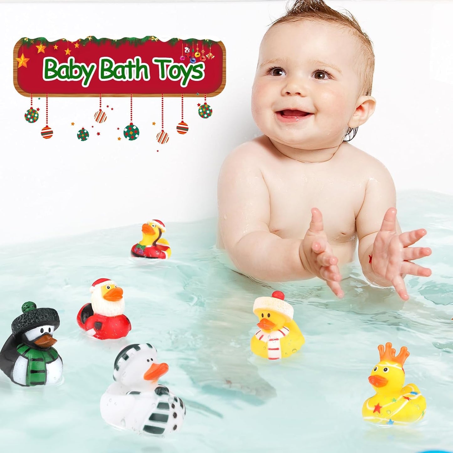 Rubber Duck Advent Calendar - 24 Days Countdown Christmas Decor | Fun Bath Toys for Kids