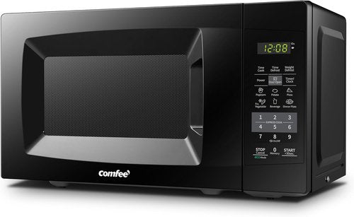 Comfee' Countertop Microwave Oven - 0.7 Cu.Ft, 700W, Sound On/Off & ECO Mode - Black Finish