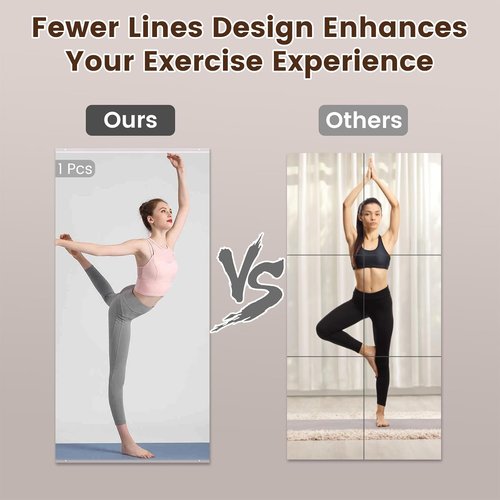 LOAAO Home Gym Mirror - 48"x30" Frameless Tempered Glass Workout Mirrors for Home Gym & Dance Studio