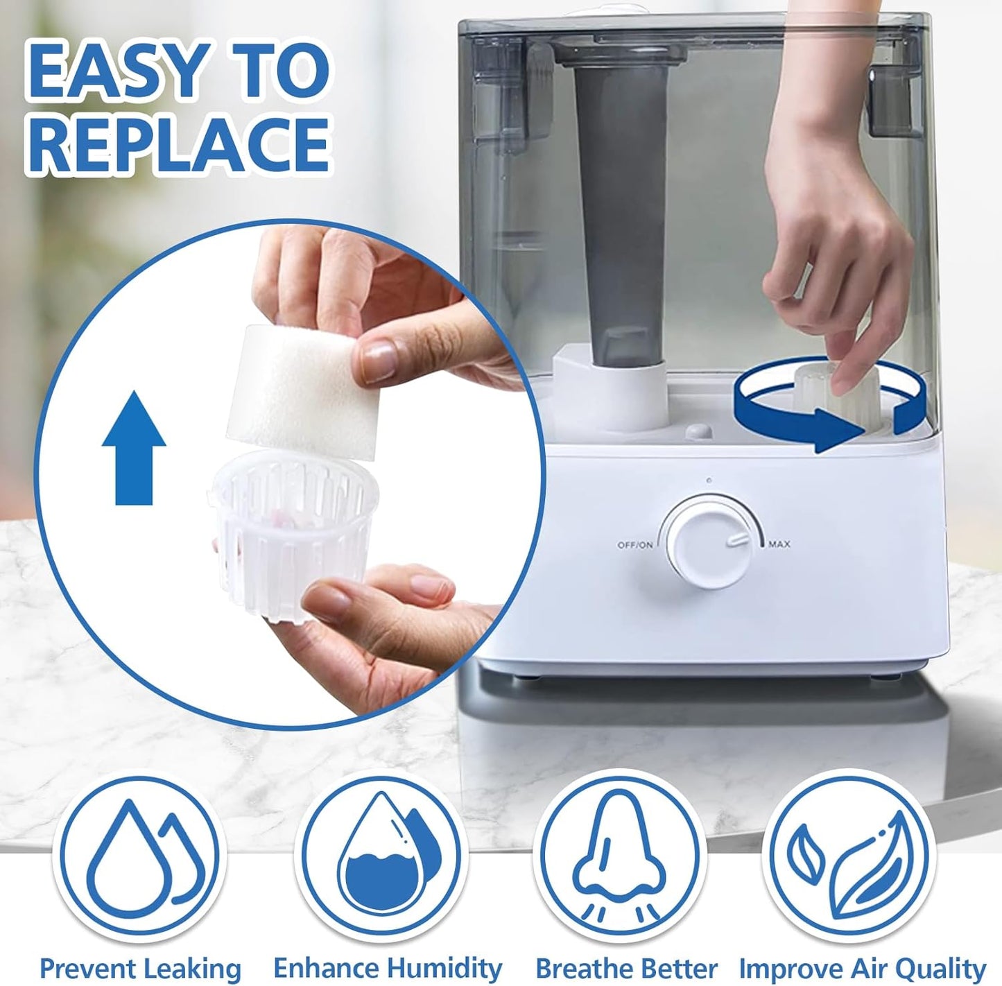 ShufudeJa Humidifier Replacement Filter - 30-Pack for LEVOIT Classic & OasisMist Models