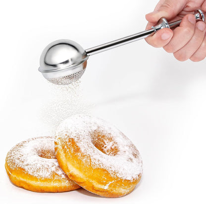 XVBITOR Stainless Steel Flour Sifter - One-Handed Baking Tool for Quick Sifting Cakes & Spices