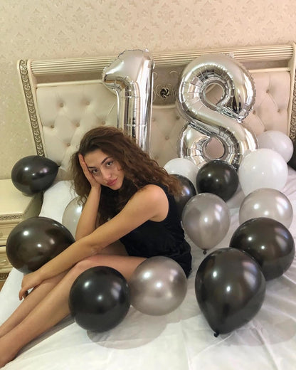 Silver Number 18 Balloon - 40 Inch 18th Birthday Decoration for Kids | Perfect for 18 Year Old Celebrations