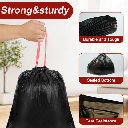 O2frepak 33 Gallon Drawstring Tall Kitchen Trash Bags,Clean Fresh Scent and Heavy Duty Garbage Bags(30 Count,80x100cm)