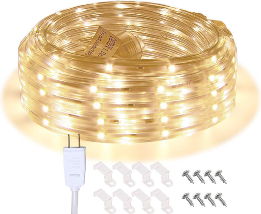 Skiennix LED Rope Lights - 16.4ft Waterproof Connectable Strip Lighting | 3000K Soft White for Indoor & Outdoor Decor