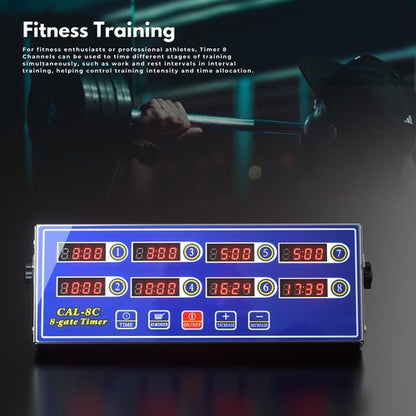 8 Channel Digital Kitchen Timer Clock Reminder Cooking Commercial Loud Ring Alarm Stainless Steel Timers Calculagraph for Restaurant/Home Kitchen/Cafeteria