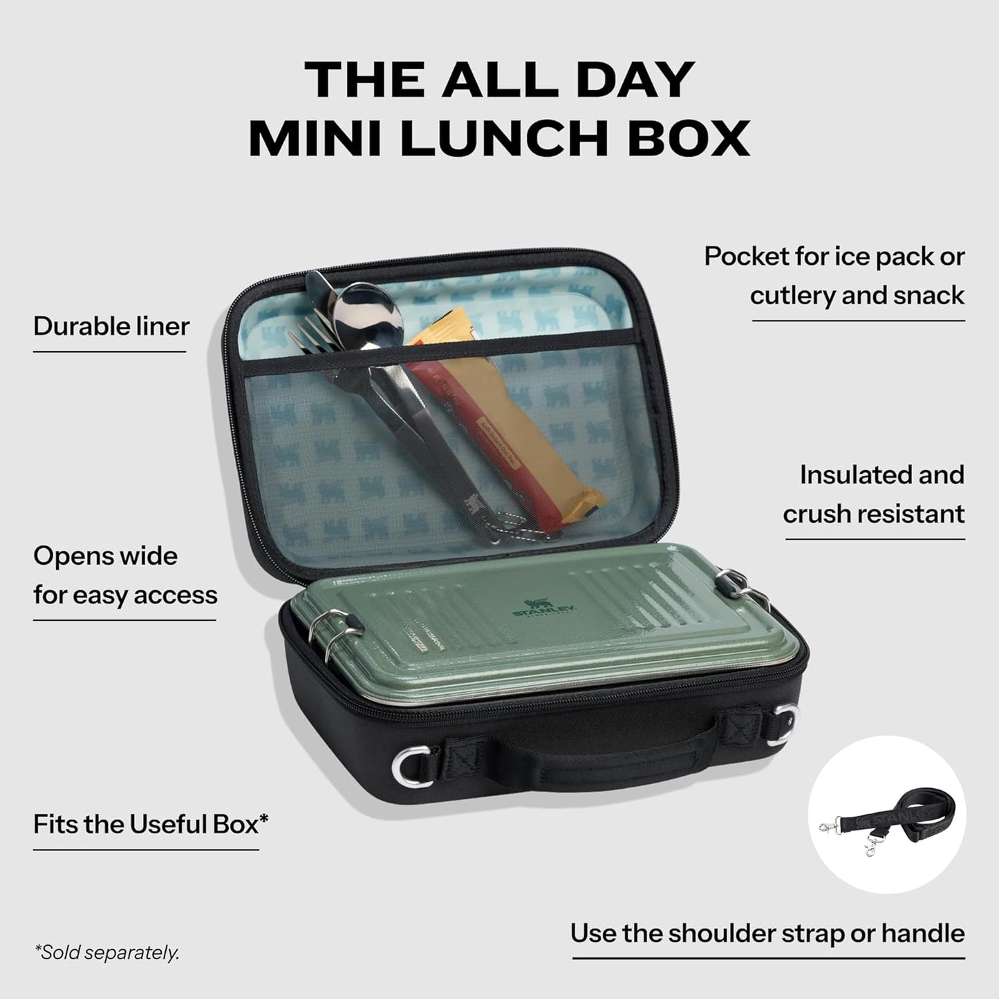 STANLEY Mini Lunch Box - 4.2-Quart EVA Insulated Bag | Crush Resistant & BPA-Free | Black