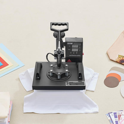 VEVOR Heat Press Machine - 12x10in Clamshell Sublimation Printer with Fast Heat-Up & Digital Control