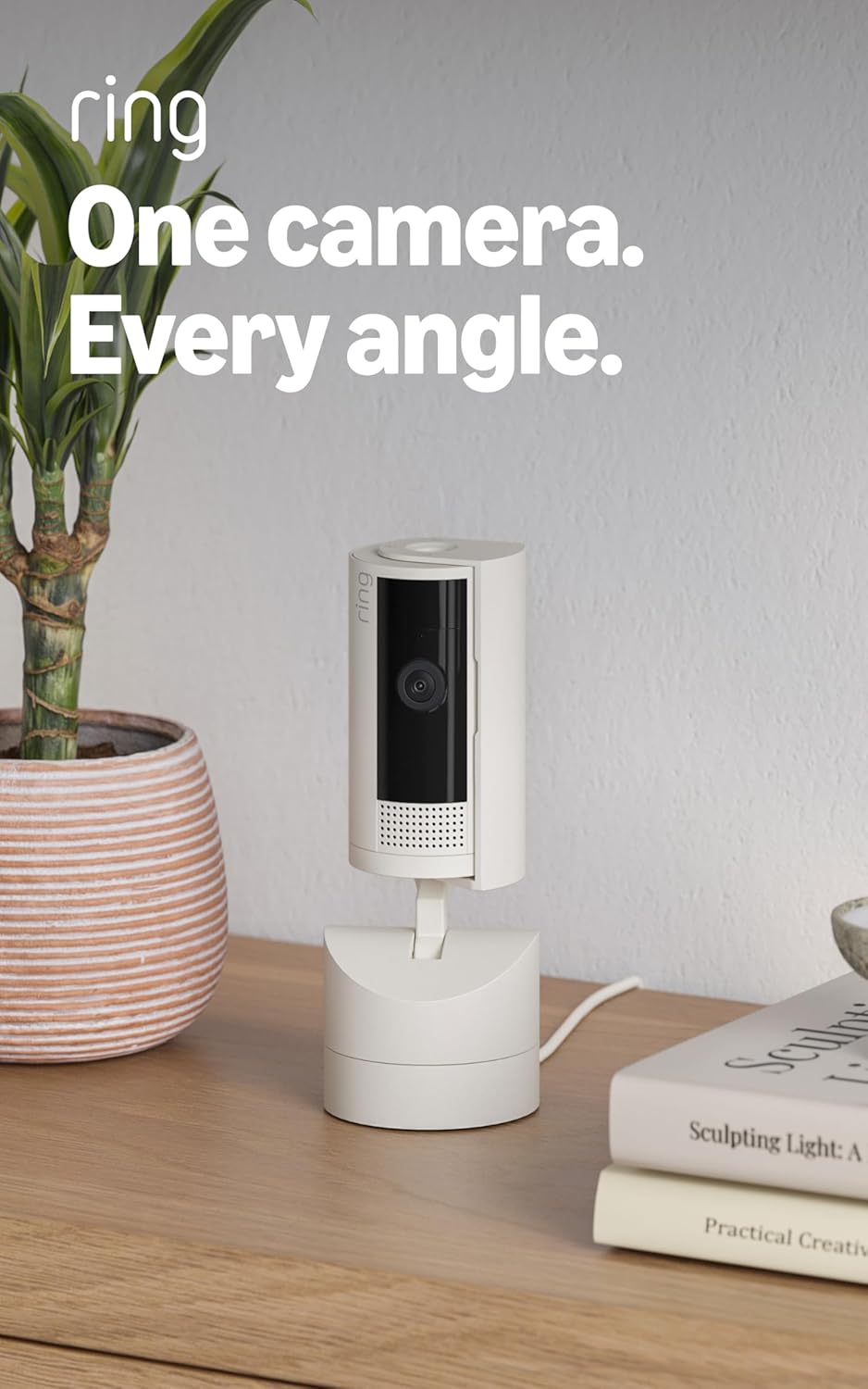 Skiennix Ring Pan-Tilt Indoor Cam - 360° Pan Coverage, HD Video & Two-Way Talk | White