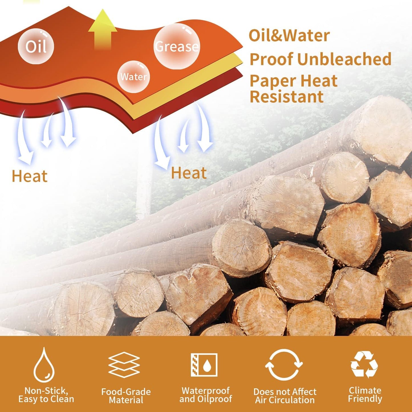 Ninja Air Fryer Liners - 150PCS Disposable Baking Parchment Paper for Dual Air Fryer DZ201/401