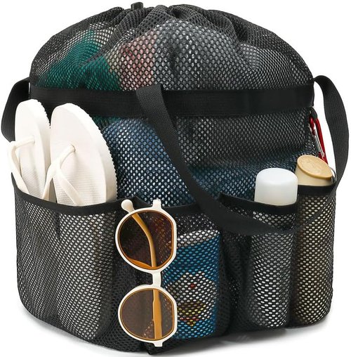 Fammart Mesh Shower Caddy - Portable 8-Pocket Tote for Dorms, Travel, Beach & Gym Essentials