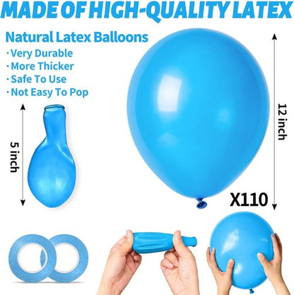 Light Blue Latex Balloons by [Brand Name] - 110 Pack of 12-Inch Balloons for Birthday & Wedding Celebrations