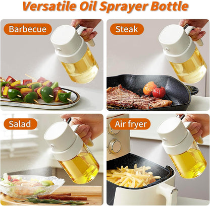 YARRAMATE Mini Oil Sprayer - Premium 6.8 OZ Food-Grade Olive Oil Spray Bottle for Cooking | Portable Kitchen Mister (White)