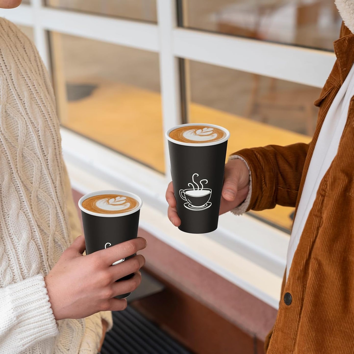 TOPVALUE 16 oz Disposable Paper Coffee Cups - 210 Count for Parties & Office Use