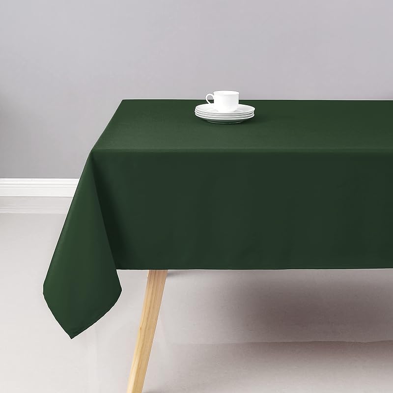 Hunter Green 60x84 Inch Tablecloth - Wrinkle-Resistant Polyester For Indoor & Outdoor Events (Variation: Hunter Green+60" x 84" Rectangular)