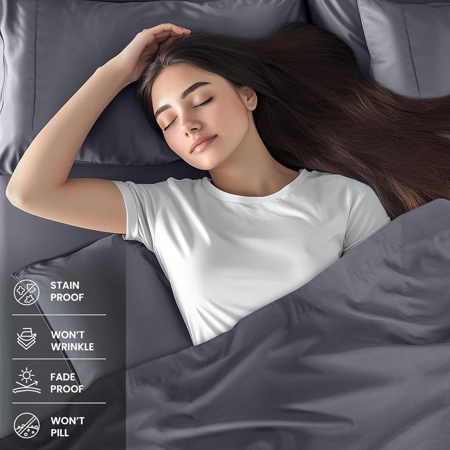 Utopia Bedding Full Bed Sheets Set - Soft Brushed Microfiber | Fade & Shrink Resistant - Grey