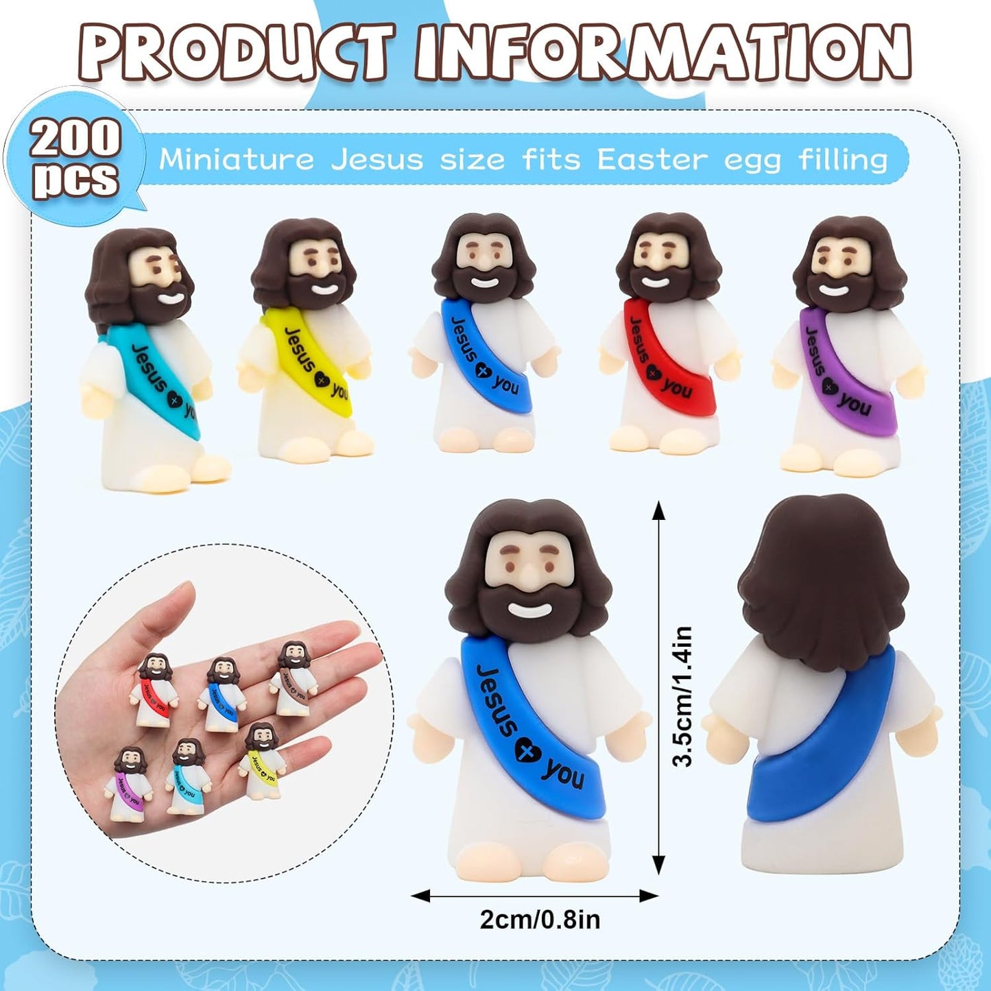 YuDanae Mini Baby Jesus Figures - 200pcs Bulk for Sunday School & Religious Party Favors | Perfect for Baptism Gifts & Easter Egg Stuffers