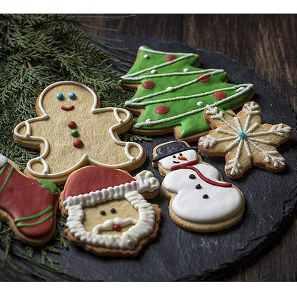 6Pcs Christmas Cookie Cutter Set - Stainless Steel Snowflake, Tree, Reindeer, Candy Cane, Gingerbread Man, Snowman (Variation: Christmas)