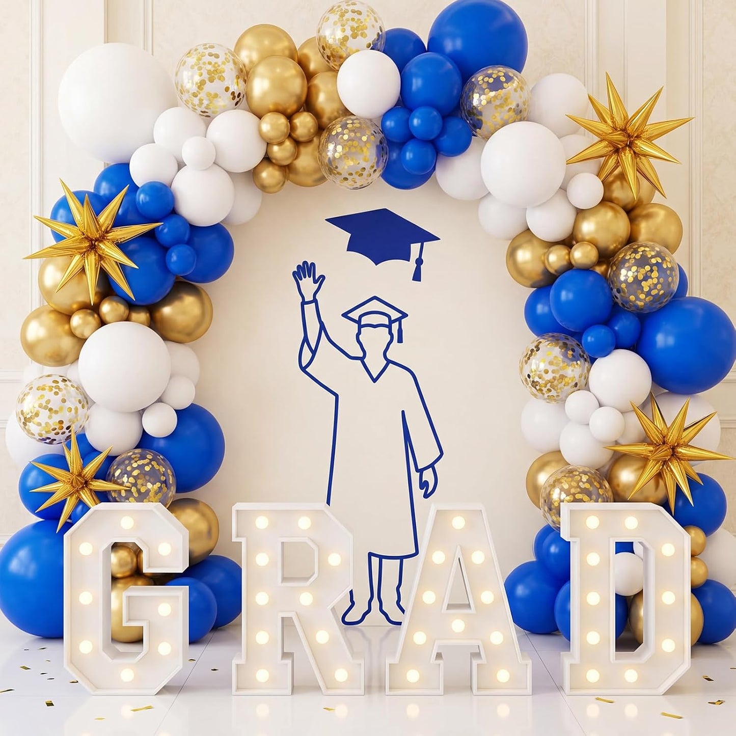 RUBFAC Dark Blue Balloons - 129-Piece Set in Various Sizes for Birthday, Gender Reveal & Baby Shower Decor