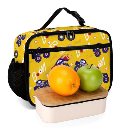 Muishi Monster Truck Reusable Lunch Box Insulated Lunch Bag Cooler Bag Lunchbox Meal Food Container Tote Bag for Kids Boy School Camping Hiking Picnic Beach Travel