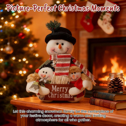 Skiennix 12-Inch Plush Snowman Decor - Festive Indoor Christmas Decoration for Office & Home