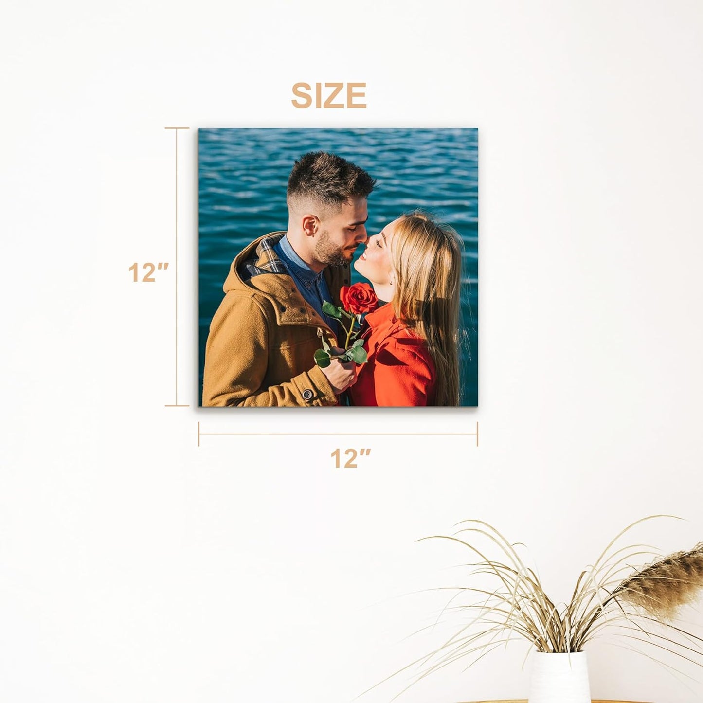Skiennix Personalized Canvas Wall Art - Custom Framed 12" X 12" Prints for Living Room & Bedroom Decor