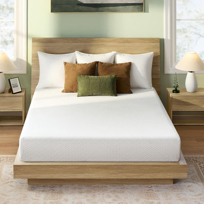 Rolanstar Queen Size Gel Memory Foam Mattress - 8 Inch, Breathable & Supportive, CertiPUR-US Certified, White