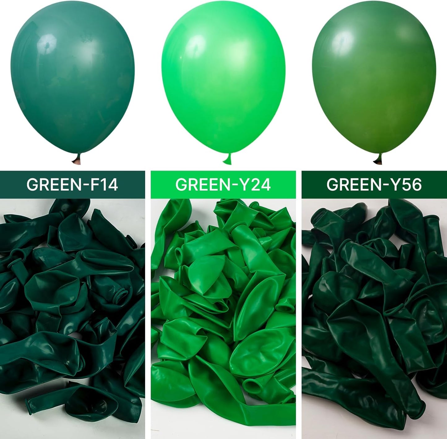 PartyWoo Dark Green Balloons - 100pcs 12 Inch Emerald Forest Green for Weddings & Celebrations