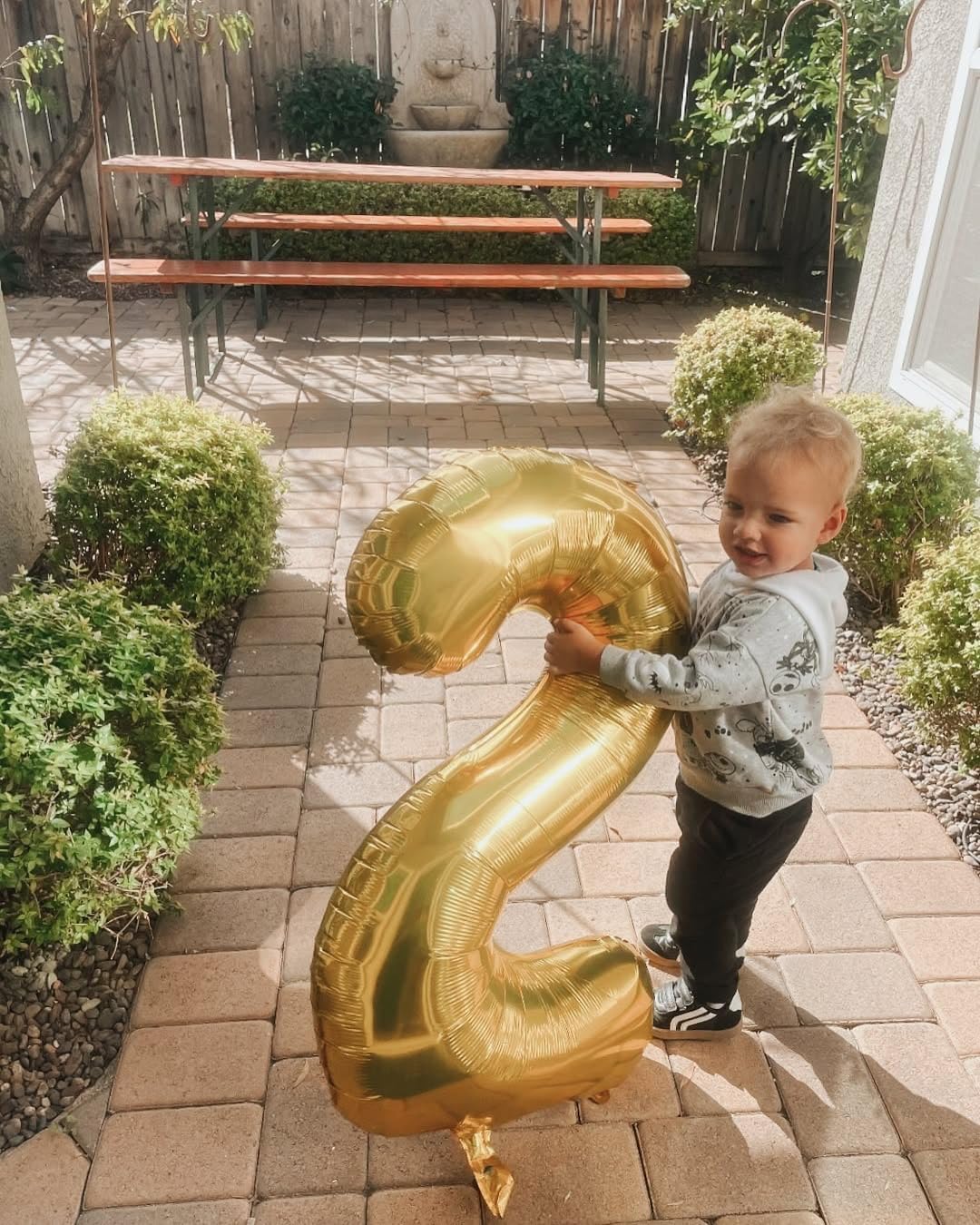 Champagne Gold Number 2 Balloon | 40 Inch Light Gold Birthday Decoration for 2nd Party