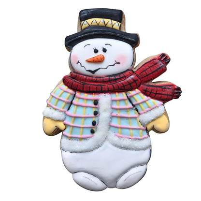 Snowman Cookie Cutter - 3.7 x 4.6 in, Stainless Steel, Safe for Dough & Fondant