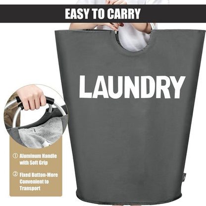 DOKEHOM XX-Large Laundry Basket - 160L Collapsible Hamper in Dark Grey | Foldable Washing Bin