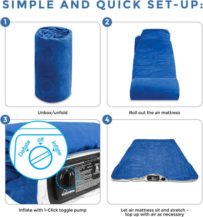 SoundAsleep Products Dream Series Air Mattress - Luxury ComfortCoil Technology, Built-In Pump | Full Size, Double Height, Portable