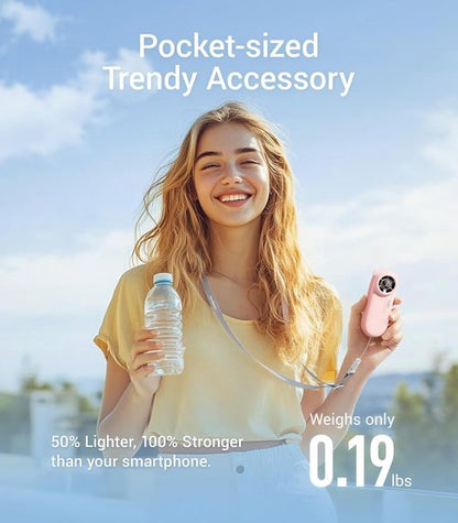 Diveblues TurboBear Portable Handheld Fan - 5-Speed Rechargeable Mini Travel Fan | Cute Gift for Women