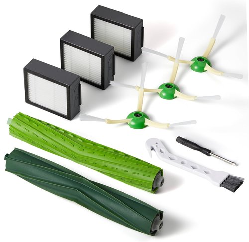 iRobot Replacement Parts - Dual Multi-Surface Rubber Brushes & HEPA Filters for E, I & J Series | Combo i5, j5