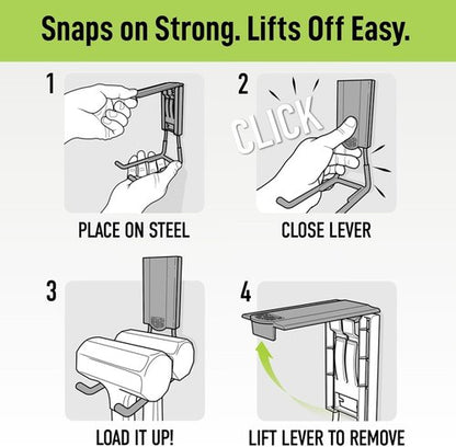GATOR MAGNETICS Heavy Duty Magnetic Hooks - 25 lb Capacity, Easy-Release Non-Slip Grip | 3 Pack for Storage & Organization