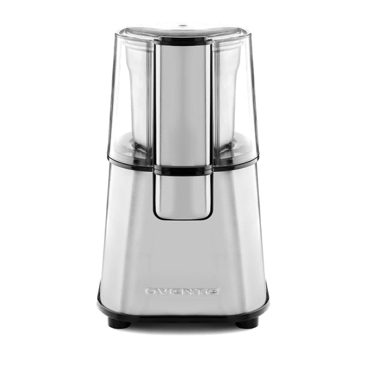 OVENTE Electric Coffee Grinder 2.1 Ounce Cup Fresh Grind with 2 Blade Stainless Steel Grinding Bowl, Fast Grinding with 200 Watt Powered Motor Perfect for Beans, Spices, Nuts, Silver CG620S