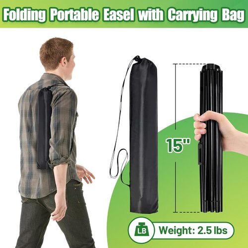 Display Easel Stand - 63" Adjustable Lightweight Poster Easel for Weddings & Paintings | Black