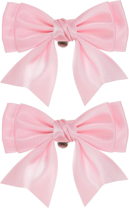 PATIKIL Bow Shoe Clips - Elegant Satin Detachable Bowknot Embellishments | 2 Pcs in Pink for Weddings & Parties