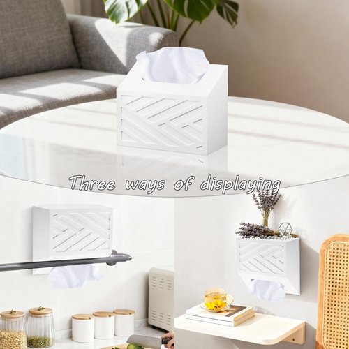 Hand Towels Box Cover, Modern Hand Towel Holder Compatible with Kleenex Disposable Paper Hand Towels, Wood Wall-Mounted Tissue Box Cover/Holder for Dining, Kitchen, Bathroom, Lossless Installation