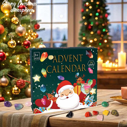 Skiennix 24 PCS Natural Crystal Gemstones Advent Calendar - Healing Stones & Minerals for All Ages