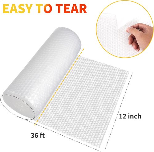 Bubble Cushioning Wrap - 2 Pack 12 Inch x 72 ft | Perforated for Easy Packing & Shipping