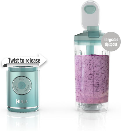 Ninja BC251MT Blast Max Personal Cordless Blender - Smoothies & Ice Crush, 22 oz Sea Glass - Certified Refurbished